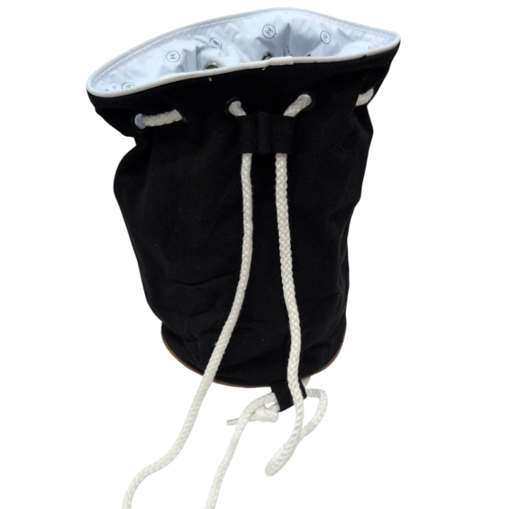 NWOB Chanel Lunch Bag Cooler Insulted Drawstring Rope Backpack Vintage 90 - Picture 5 of 7